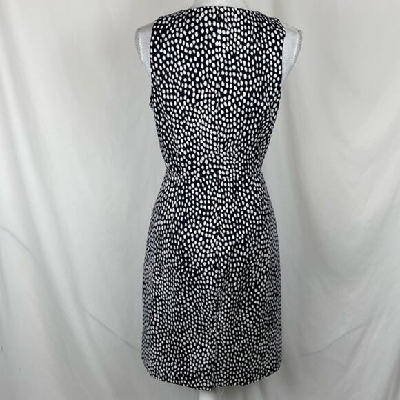 J Crew Black White Polka Dot Fitted 100% Cotton Career Office Dress NWOT Size 4 - Picture 5 of 15